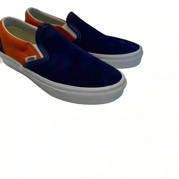 Vans Classic Slip On Suede Shoes Royale Blue Apricot Buff Men's 7 Women’s 8.5 - Picture 2 of 10